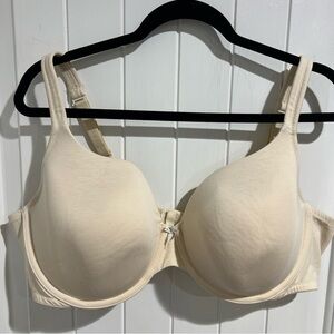 Lane Bryant Cacique Lightly Lined T-Shirt Style Underwire Cream Bra size 44DD